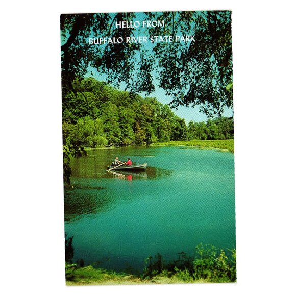 Hello Buffalo River State Park Rowing Scene Dexter Press Vintage Postcard - Picture 1 of 2